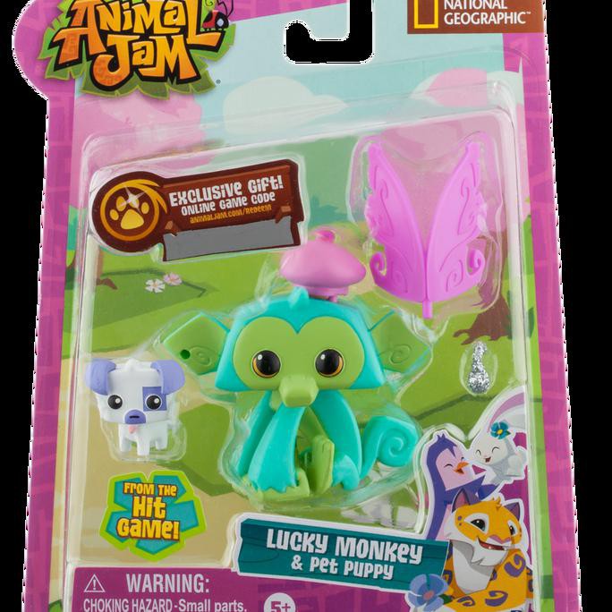 

14.84Ftgrdujh- Animal Jam Limited Edition A Pot A Pet Lucky Monkey & Pet Puppy -Toko-Boneka.