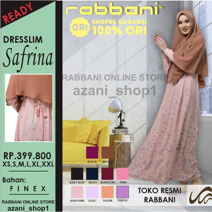 GAMIS RABBANI DRESSLIM SAFRINA ORI | Dress Rabani BUSUI Wanita Muslim Remaja Casual Original Terbaru