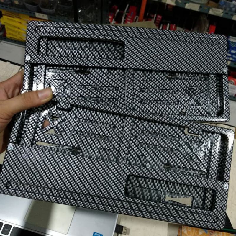 sale dudukan plat nomor karbon plat nomor carbon kilat universal 1set depan belakang