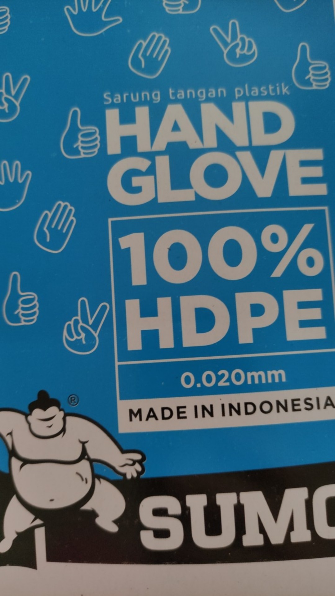 Sarung Tangan Plastik Merk Sumo / Cleany Sekali Pakai Isi 100