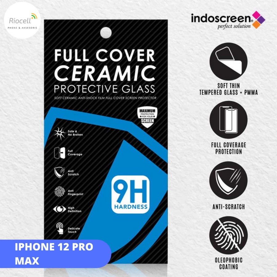 Tempered Glass Ceramic iPhone 12 PRO MAX Indoscreen Anti Pecah