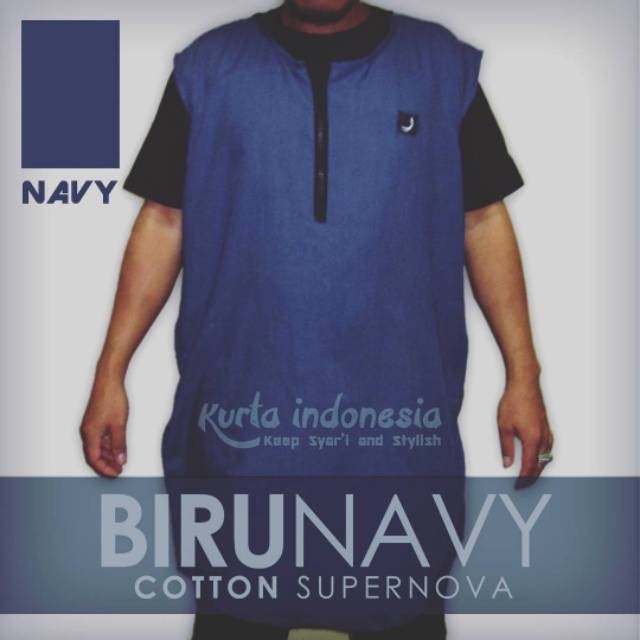 Sholat-Rompi- Kurta Rompi Navy (Allsize Fit To Xl) / Rompi Shalat / Kurta Indonesia -Rompi-Sholat.