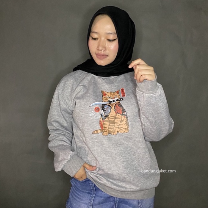 FIGHTING CAT HOLY Sweatshirt II CREWNECK Pria Dan Wanita