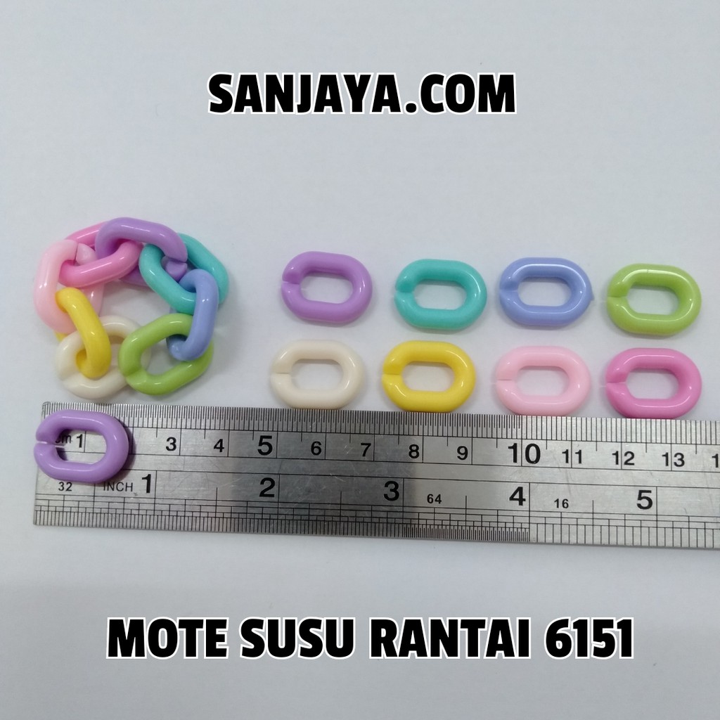 RANTAI SUSU / RANTAI SUSUN / RANTAI PLASTIK WARNA WARNI / STRAP MASKER / CONNECTOR MASKER / MOTE SUSU RANTAI 6151