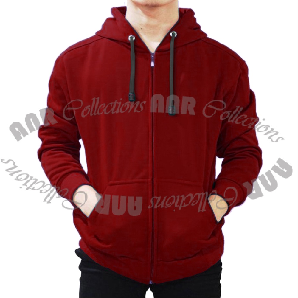 Jaket Sweater Zipper Polos - Hitam / Misty / Navy / Maroon / Hijau Botol / Mustard