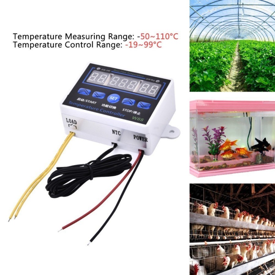 Thermostat Digital W88 220V 10A AC Termostat Temperature Controller Hygrostat Higrostat Temperatur S
