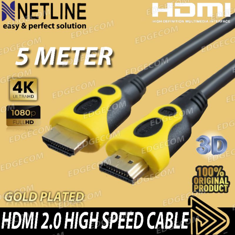 Kabel HDMI Male to Male V2.0 5 Meter NETLINE