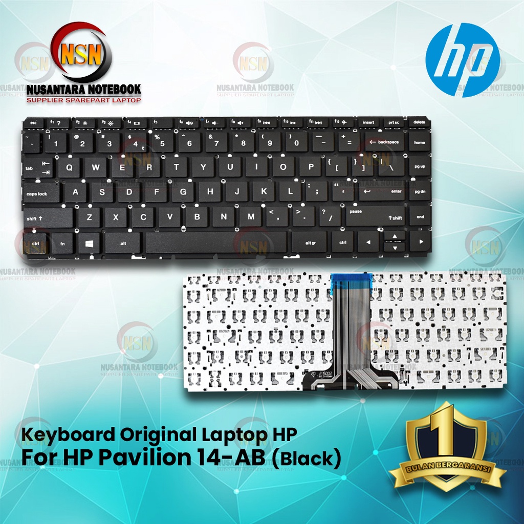 Keyboard Laptop HP Pavilion 14-AB 14-AB024TX 14- AB133TX Hitam Black