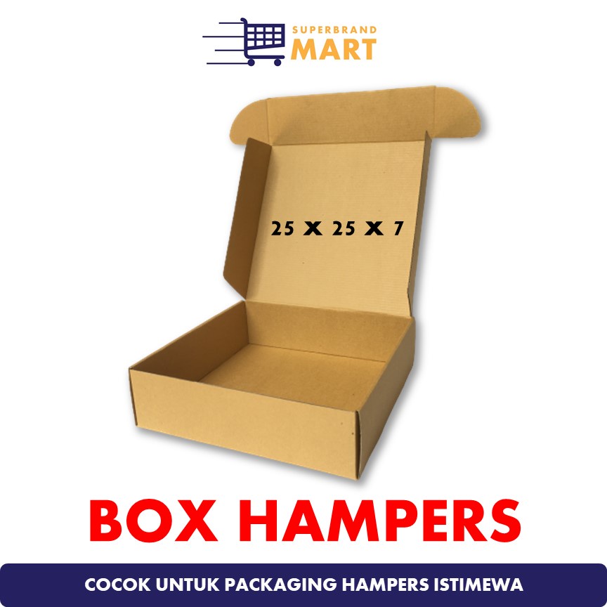 

Kotak Kado Gift Box Hadiah Ulang Tahun Kraft 25x25x7cm Kotak Box Hampers Kue Hantaran Lamaran