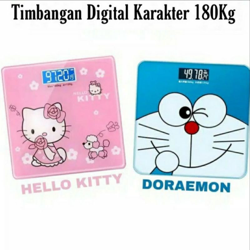 TIMBANGAN BADAN DIGITAL KARAKTER HALO DORAEMON LED