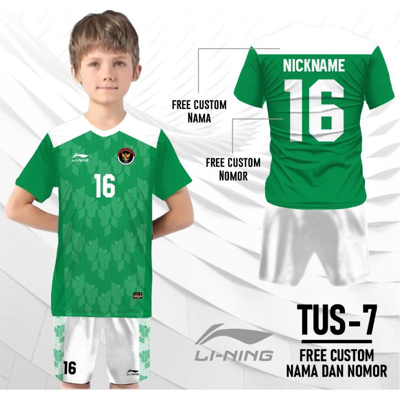 Jersey timnas Indonesia 2022 Stelan baju sepak bola anak