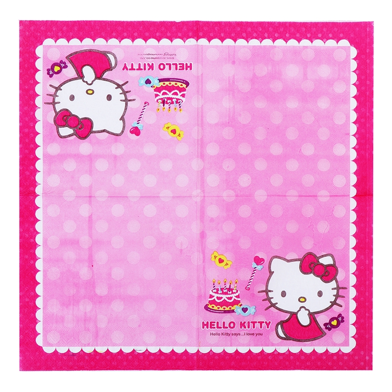 Serbet Kertas Motif Kitty Tissue Napkin Serbet Dekorasi 20pcs /pack