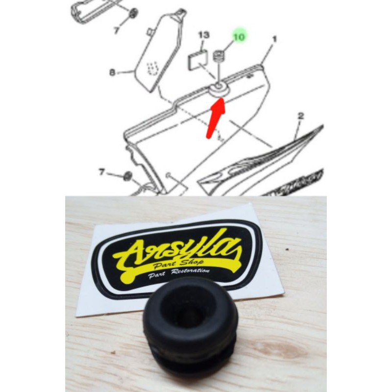 karet Bok aki Botol Yeis Karet box Filter Yamaha Rx King nos kualitas original