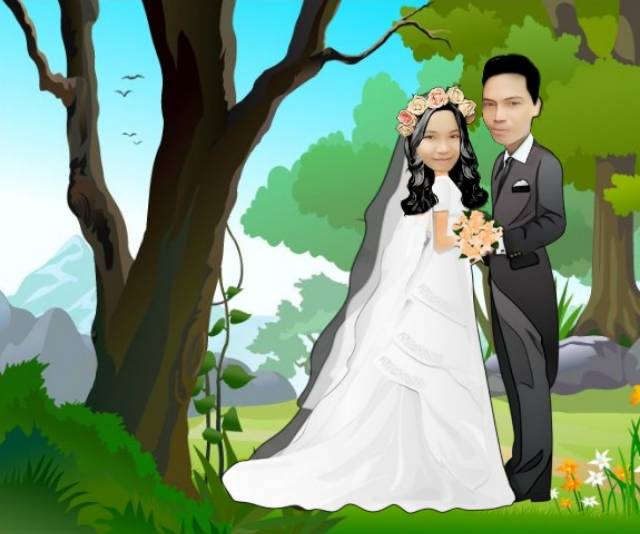 [KARIKATUR COUPLE] Karikatur Murah Karikatur Pengantin Karikatur Mahar Souvenir Wedding Seserahan Pe