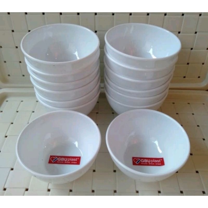 Mangkok Kecil Melamin Putih Nasi / Sup / Kuah Mangkuk 101 PUTIH dan WARNA Merk Silver