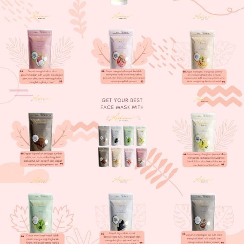 Masker Organik/Masker wajah/Masker wajah murah/Masker Achiera/Masker Wajah Ampuh