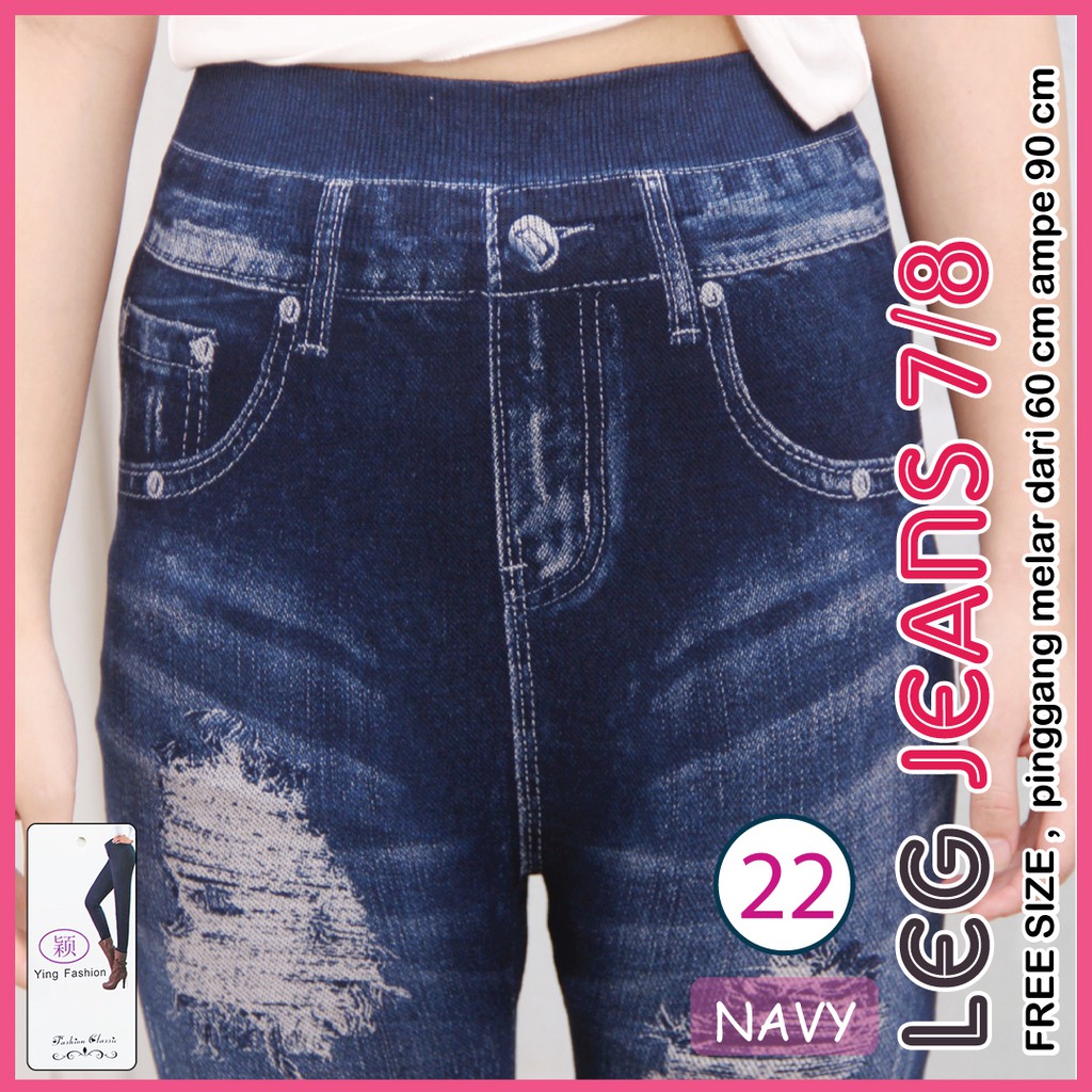 Legging Jeans Pendek # 22 / Legging pendek Wanita / Celana Jeans Fashion wanita / legging import