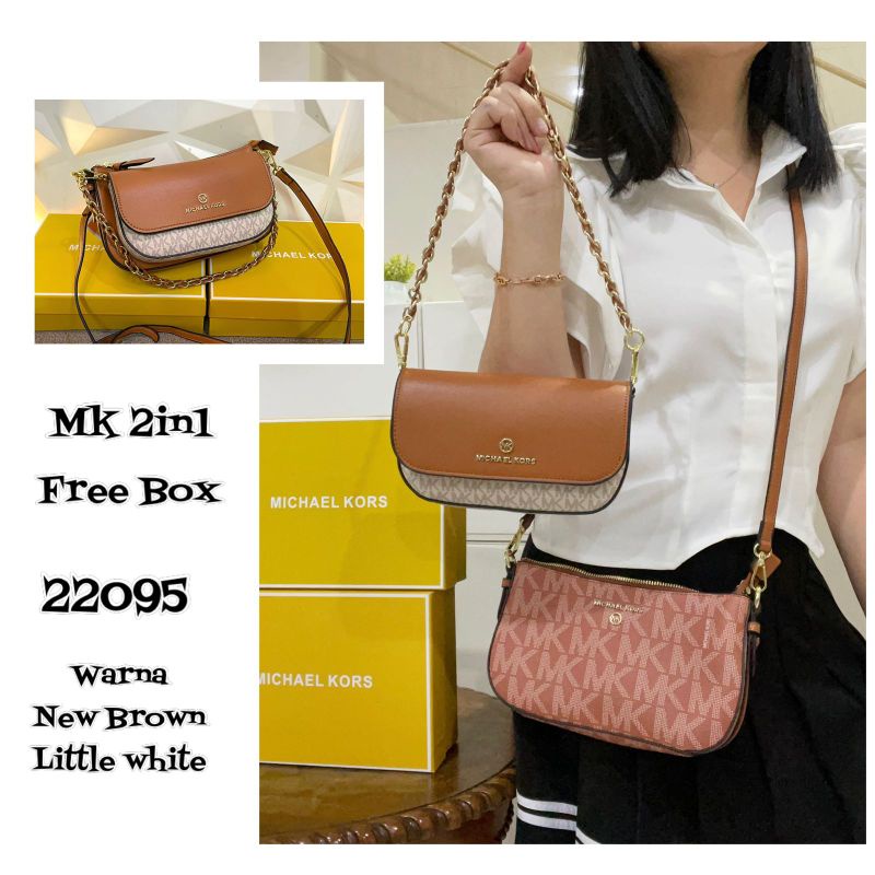 tas wanita fashion MK slingbag 2in1 bag free box