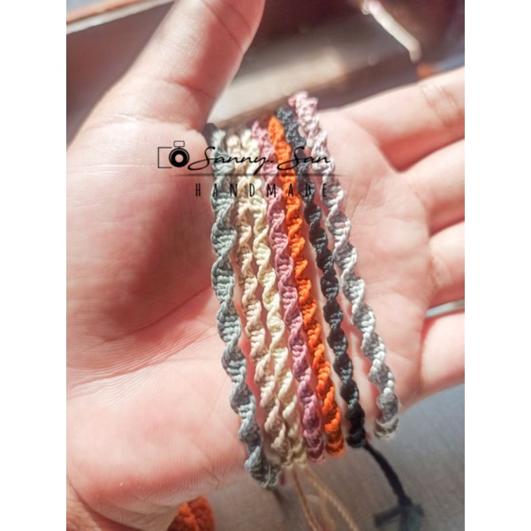 Gelang tali rajut twist || macrame bracelet | gelang persahabatan couple