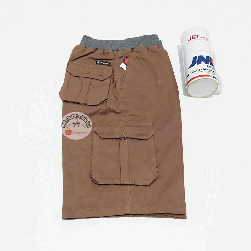 Celana Pendek Cargo Pria Cinos Pinggang Karet Kargo Chino Big Size Premium Chinos NR_Outfit COD