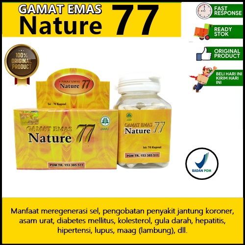 BPOM Kapsul ekstrak gamat gold suplemen penurun gula darah asam urat gamat emas nature 77 Original
