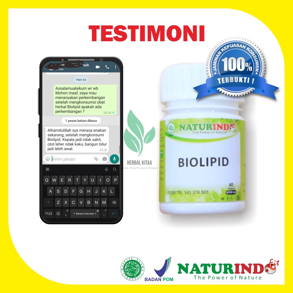 Biolipid Obat Herbal Kolesterol Menghancurkan lemak jahat melancarkan aliran darah Naturindo-2