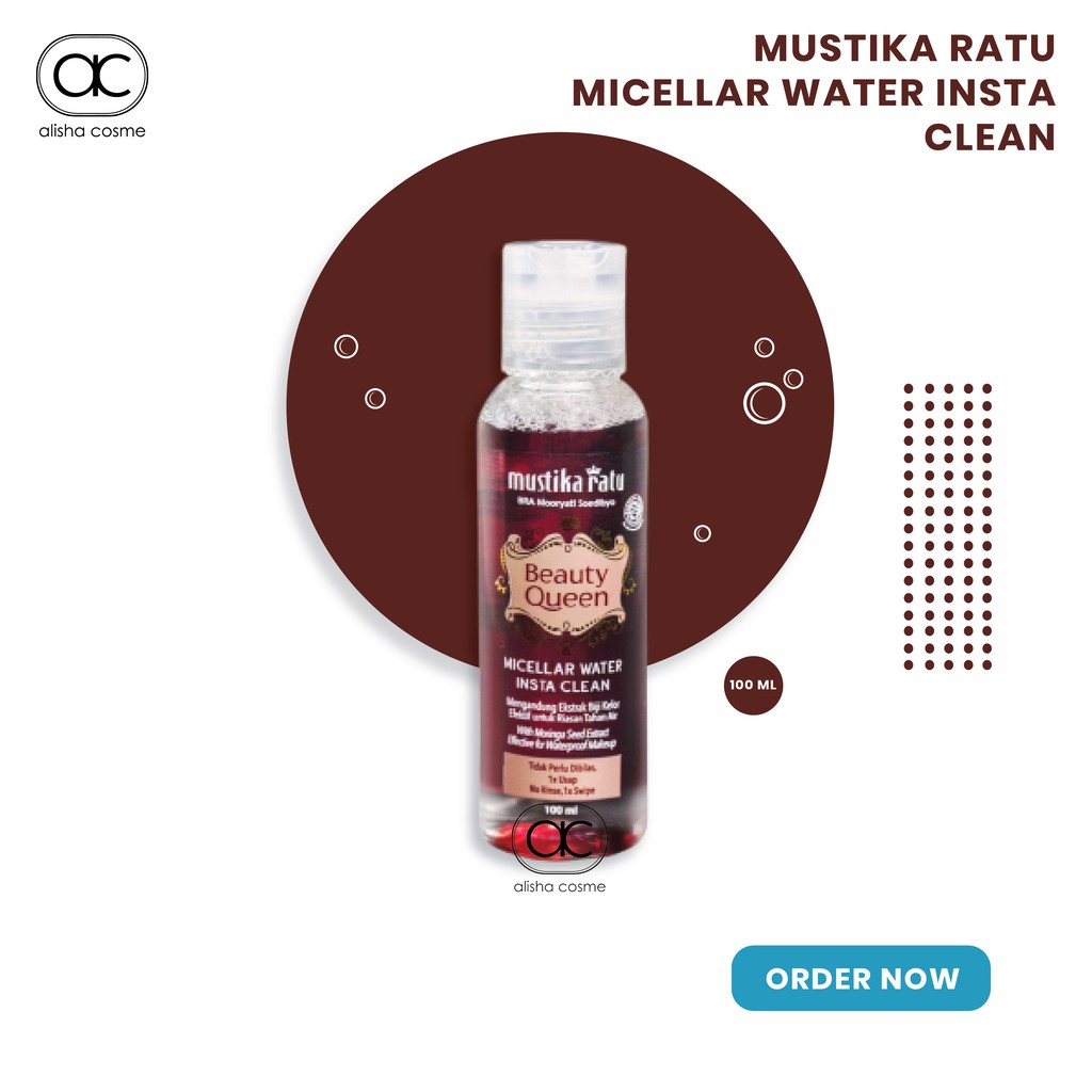 Alisha Cosme - Mustika Ratu Beauty Queen Micellar Water 100ml - Pembersih Make Up - ORI - BPOM