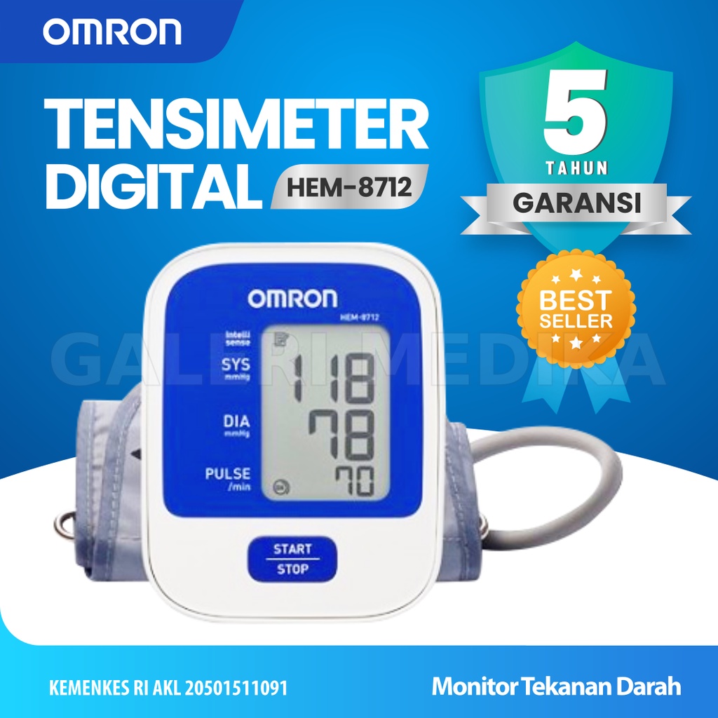 OMRON HEM-8712 Digital Tensimeter Omron HEM-8712 Blood Pressure Monitor Tensi Darah Tensimeter Digit