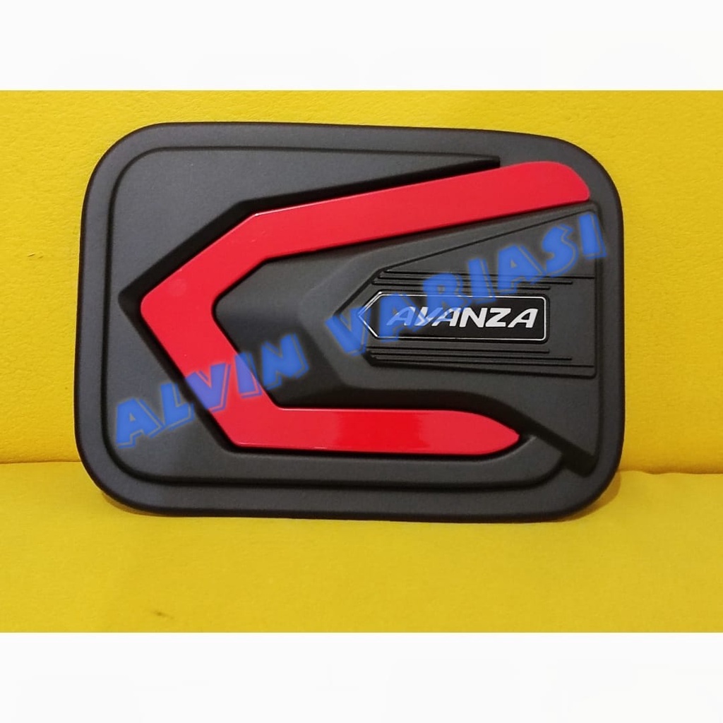 Tank cover AVANZA hitam list merah