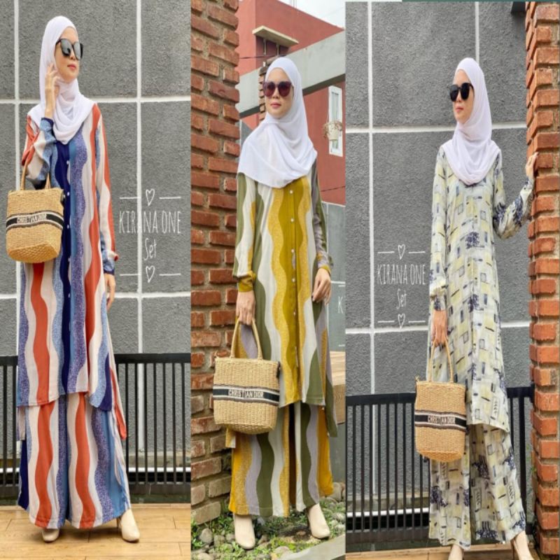 ONE SET KULOT part1/ COD / KIRANA SET /ONE SET TUNIK / Kirana one set / uniqlo / one set tunik