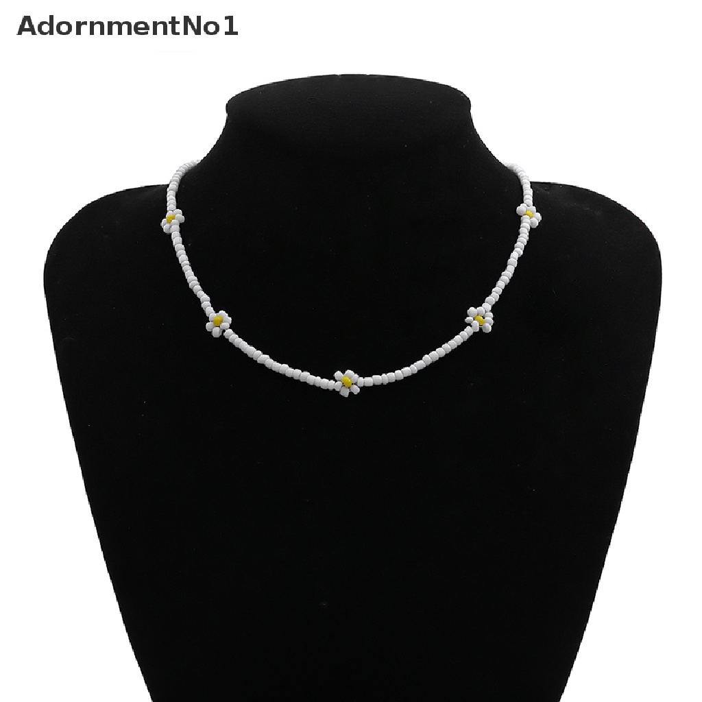 (AdornmentNo1) Kalung Choker Gaya Bohemia Motif Bunga Aksen Manik-Manik Untuk Perhiasan Wanita / Hadiah