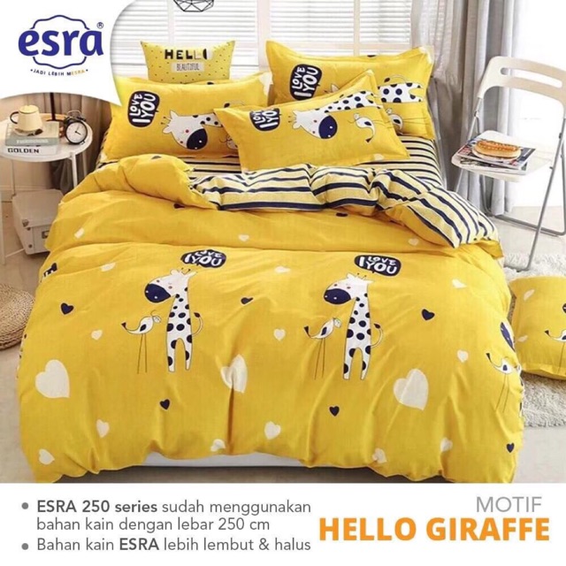 SPREI LOKAL MOTIF JERAPAH KUNING