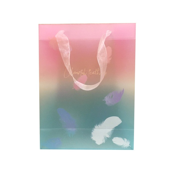 

Terlaris Tas Plastik Shopping Bag Goodie Bag Hadiah Kado Glitter Feather - Kecil 19 x 25