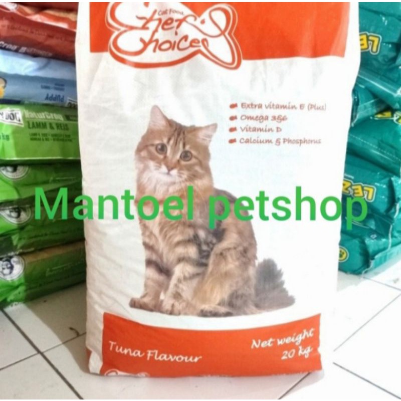 grab/gojek makanan kucing chef's choice adult tuna makanan kucing 20kg setara cat choize