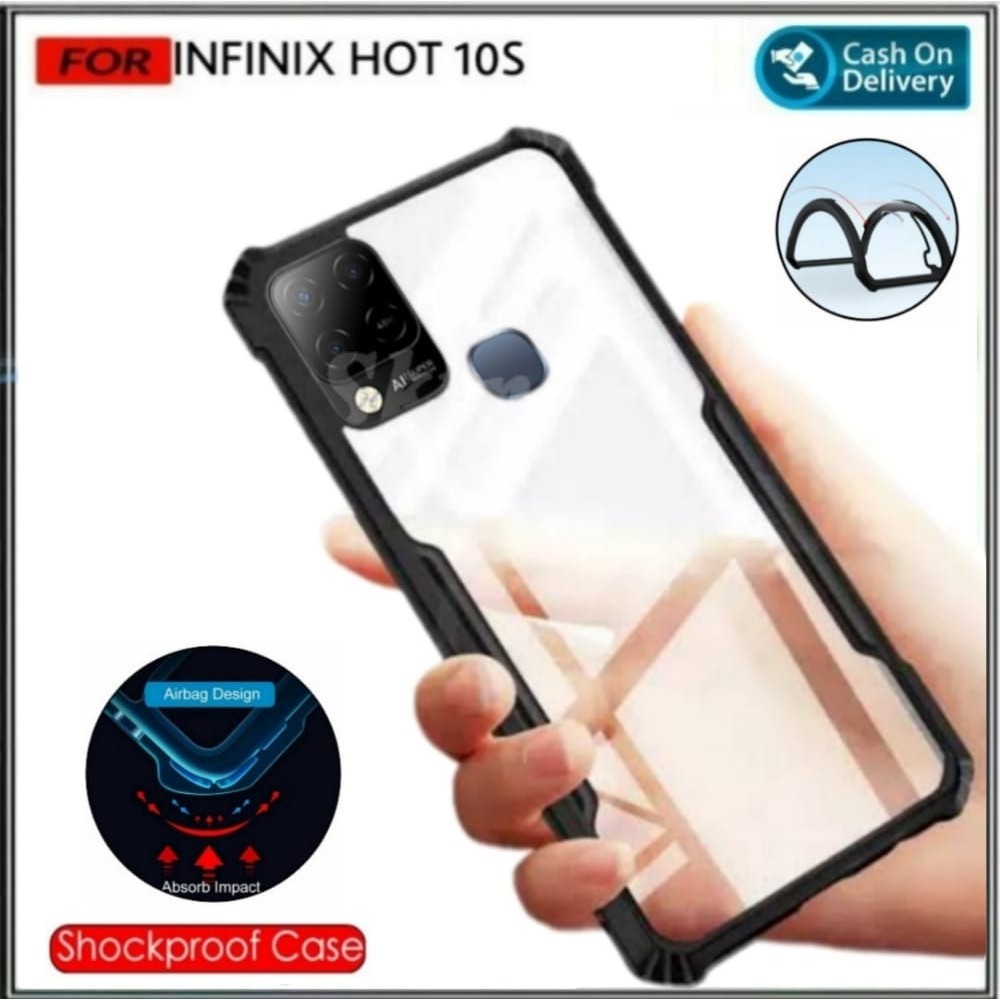 Case Infinix Hot 10S Soft Hard Tpu HD Transparan Casing Cover