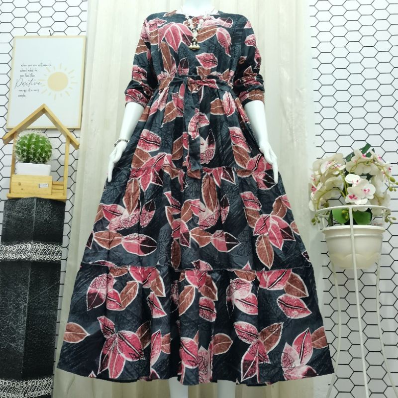 GAMIS RAYON MOTIF DAUN