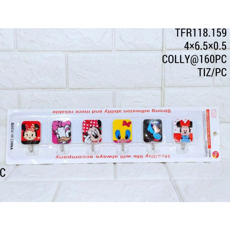 6pcs Tempelan Hook Serbaguna|Cantolan Baju|Cantolan Serbaguna|Disney