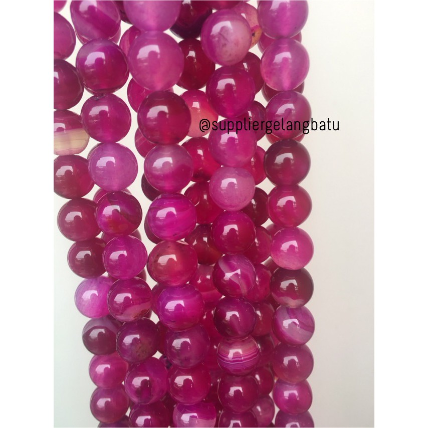 bahan batu 12mm Purple Agate glossy aksesoris korea gelang kalung batu supplier grosir model bahan