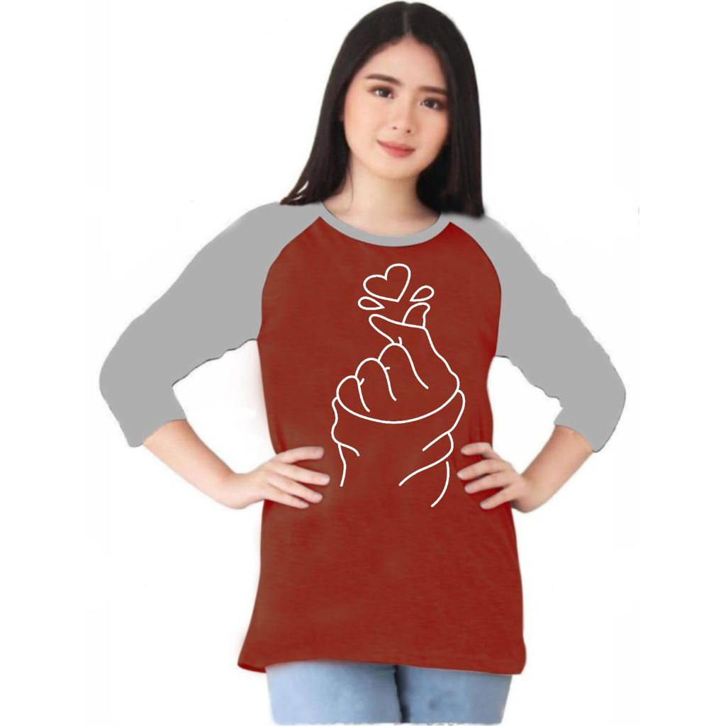 Kaos Atasan Wanita Lengan 3/4 / Kaos raglan Wanita/ Kaos Cewek/ Kaos Oblong/ Baju Kaos Tshirt/ Tshir-6