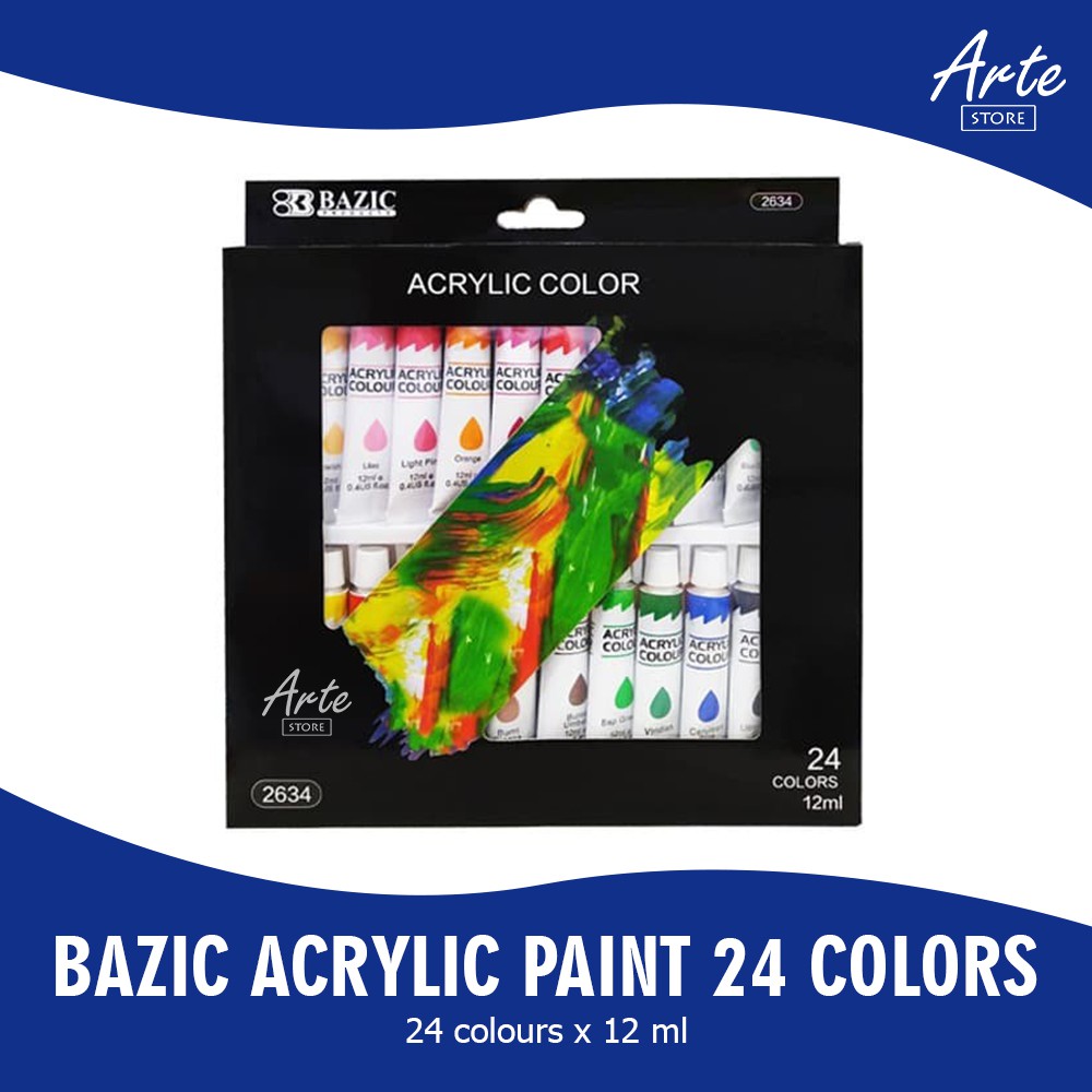 Cat Akrilik - BAZIC Acrylic Set 24 Warna