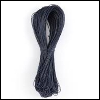 [10 meter]Tali Benang Kulit 1mm Hitam/Tali Kulit Sintetis/Waxed Cotton Cord Per Rol