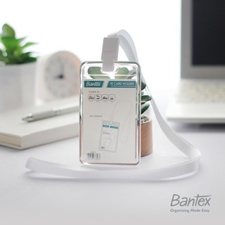 ID card case holder transparant bening Bantex 8868 potrait lanyard