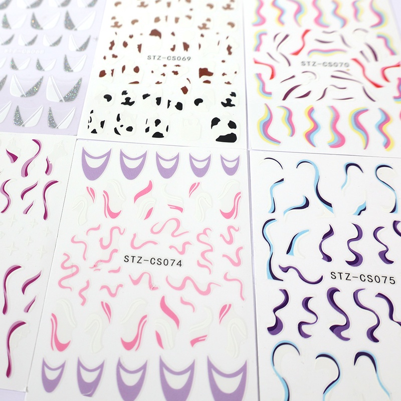 1 Lembar / Pak Stiker Kuku Foil Transfer Air Motif Geometri / Api / Bintang Untuk Nail Art / Manicure Diy