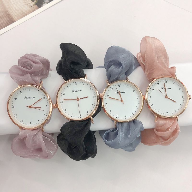 Jam Tangan Pita Ribbon Scrunchie scrunchi Watch Cewek Anak Perempuan Elegan Hadiah Gift Pacar Korea Digital Wanita Korea Model Gelang