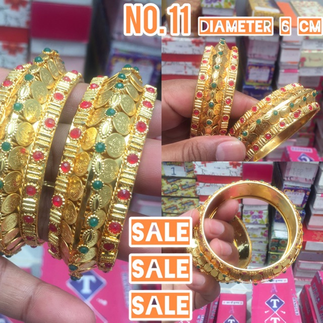 SALE Gelang India Dubai Murah Warna Emas sepasang Set