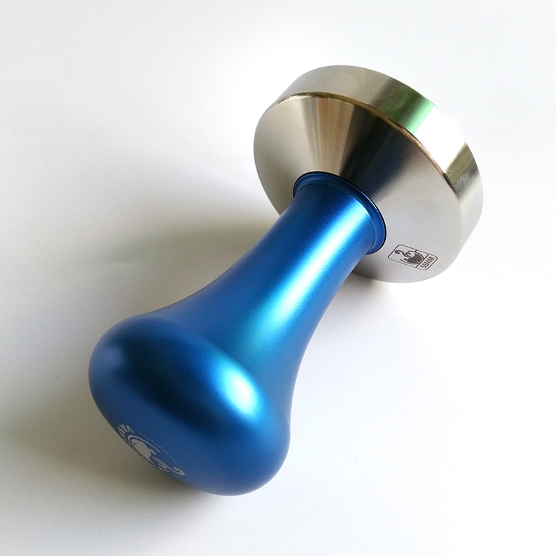 Tamper Kopi Espresso Flat Stainless Steel Chrome Plated 51mm - A1194 - Blue