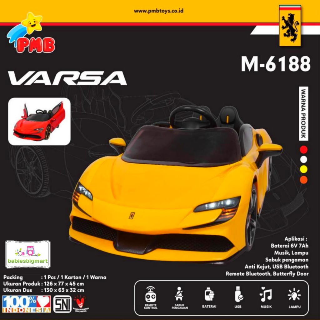 Mainan Mobil Aki Anak PMB M 6188 Ferrari Varsa SF90 Stradale M 6188