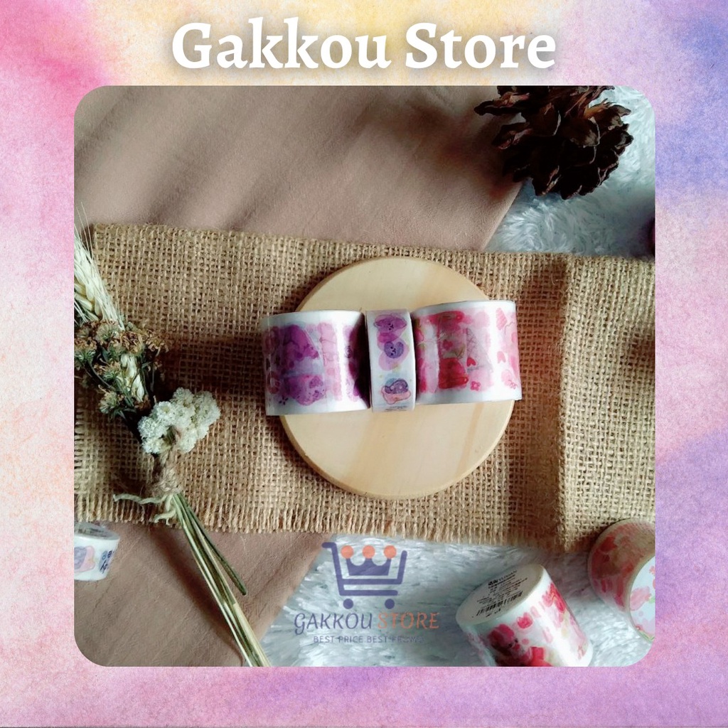 

Gakkou Store Selotip Solatip Washi Masking Tape Aesthetic Cute DIY Journal Diari