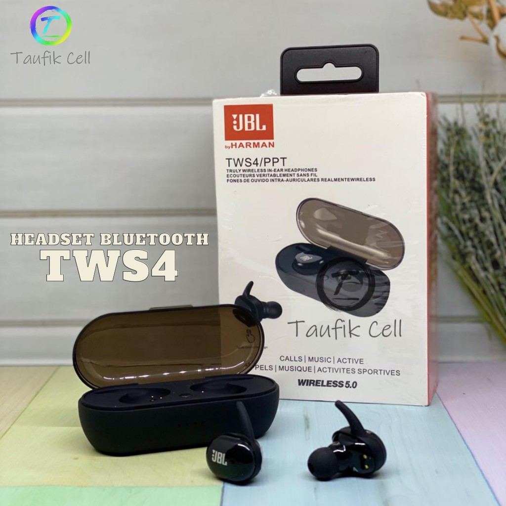 Jual Headset Bluetooth JBL TWS 4 Wireless Earphone Bluetooth Shopee