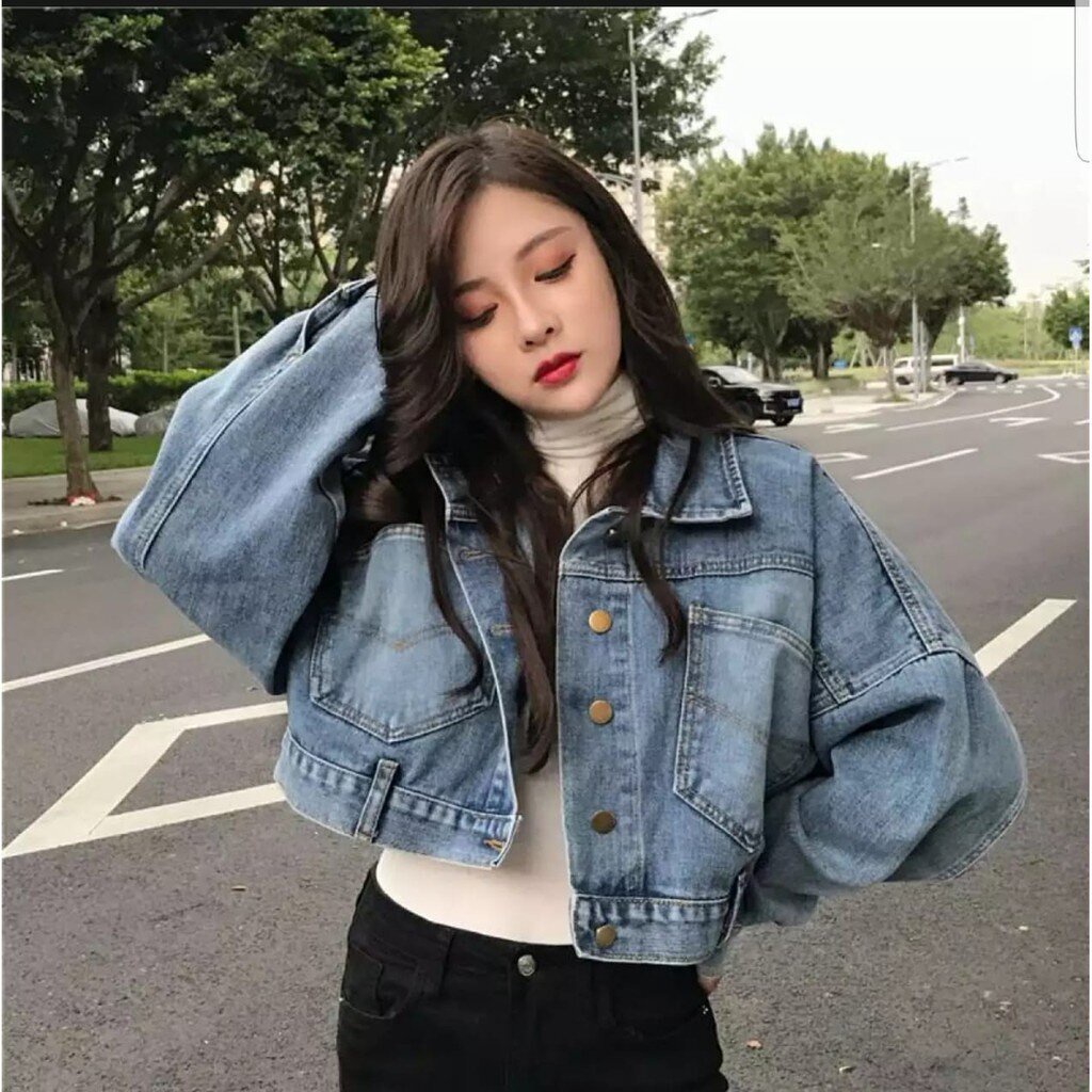 JAKET JEANS CROP GIRLS REPUBLIC I JAKET CROP REVA LIGHT I JAKET DENIM WANITA PREMIUM LD110